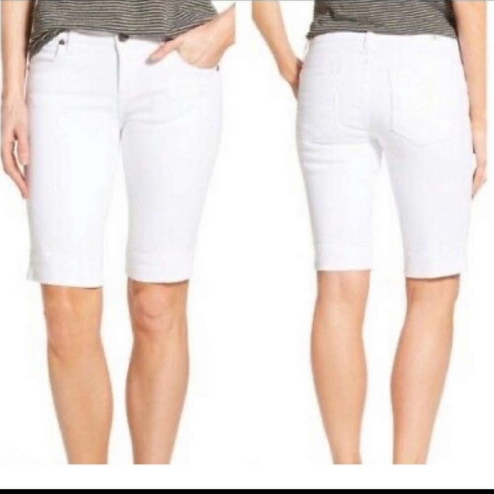 Kut from the Kloth White Bermuda Shorts Classic Tailored Design
